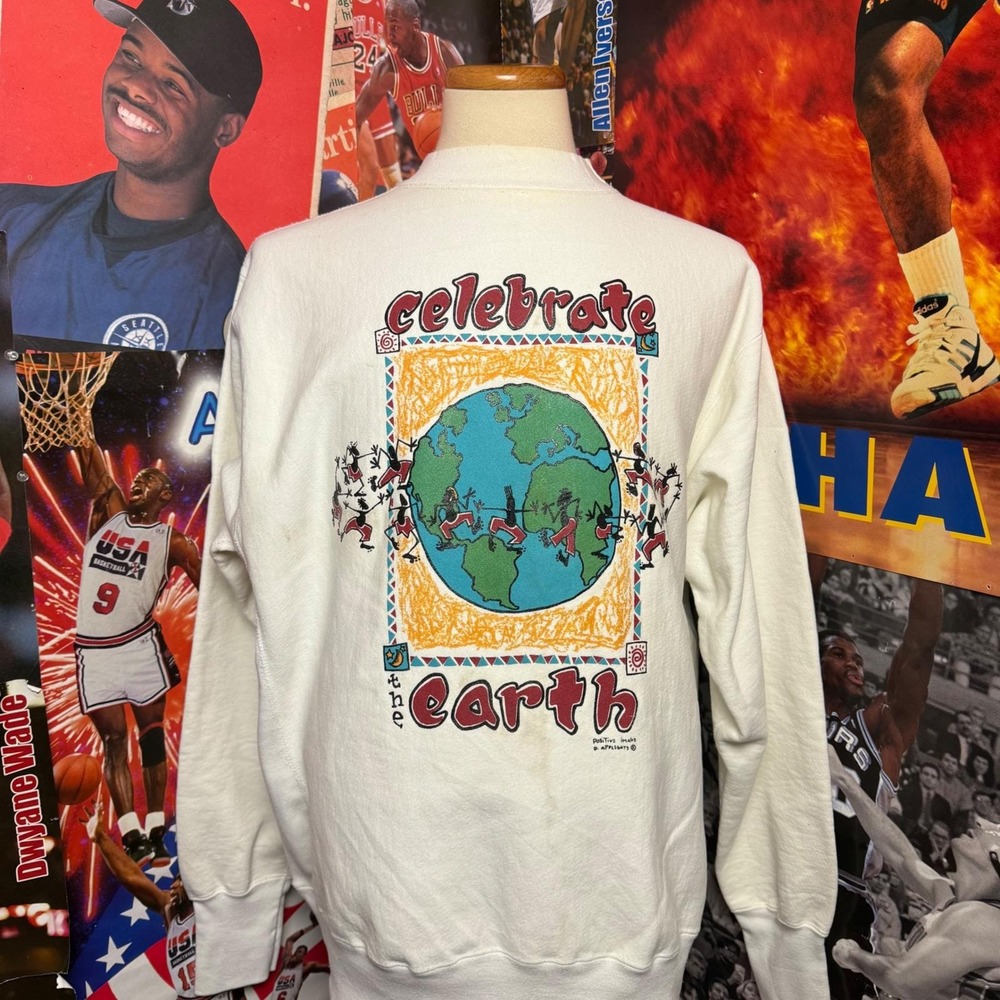 Vintage 90s Celebrate‎ Earth Crewneck Humanity Nature Sweatshirt Sz 3XL